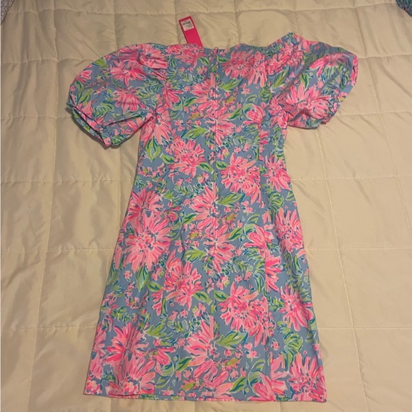 Lilly Pulitzer Shift Dress w/ Short Puff Sleeves Size 2 - Picture 4 of 6